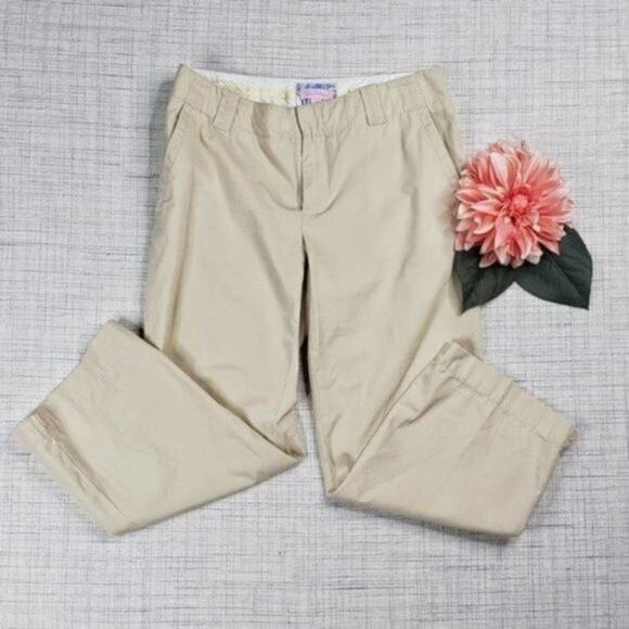 Lilly Pulitzer Wide Leg Cropped Tan Pants 2‎ - Picture 1 of 2